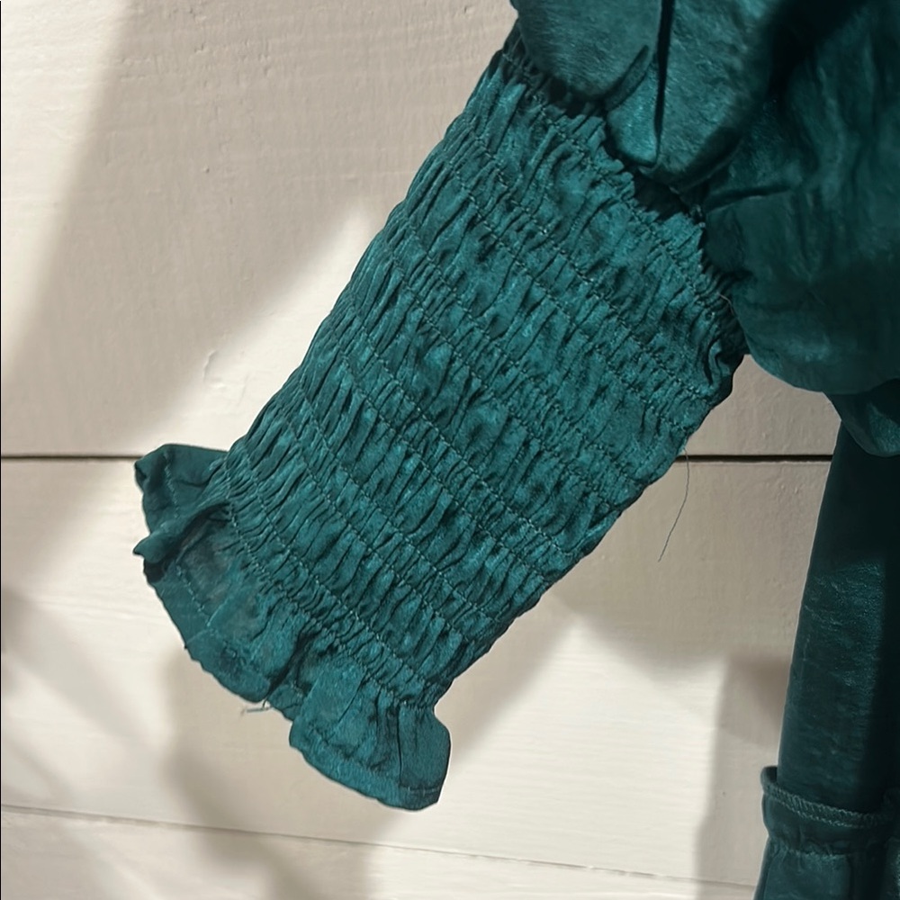 Green Ruffle Dress - Picture 3 of 5